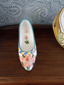 Decorative Hand Painted Ceramic High Heeled Shoe.