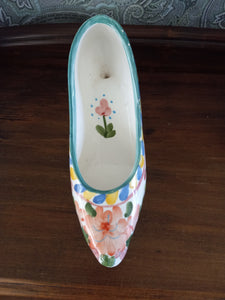 Decorative Hand Painted Ceramic High Heeled Shoe.