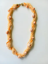 Load image into Gallery viewer, Vintage Coral Colored Twist 7 Strand Necklace 28&quot; in Length