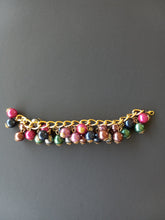 Load image into Gallery viewer, Vintage Multicolored Plastic Bead Bracelet and 3&quot; Dangling Pierced Earring Set