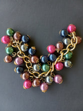 Load image into Gallery viewer, Vintage Multicolored Plastic Bead Bracelet and 3&quot; Dangling Pierced Earring Set