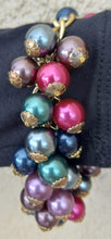 Load image into Gallery viewer, Vintage Multicolored Plastic Bead Bracelet and 3&quot; Dangling Pierced Earring Set