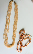 Load image into Gallery viewer, Vintage Coral Colored Twist 7 Strand Necklace 28&quot; in Length