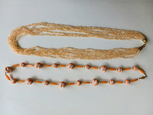 Load image into Gallery viewer, Vintage Coral Colored Twist 7 Strand Necklace 28&quot; in Length