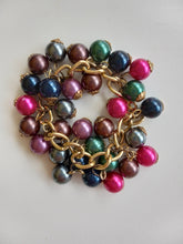 Load image into Gallery viewer, Vintage Multicolored Plastic Bead Bracelet and 3&quot; Dangling Pierced Earring Set
