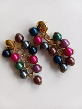 Load image into Gallery viewer, Vintage Multicolored Plastic Bead Bracelet and 3&quot; Dangling Pierced Earring Set