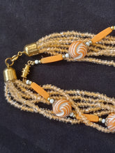 Load image into Gallery viewer, Vintage Coral Colored Twist 7 Strand Necklace 28&quot; in Length