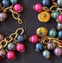 Load image into Gallery viewer, Vintage Multicolored Plastic Bead Bracelet and 3&quot; Dangling Pierced Earring Set
