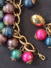 Load image into Gallery viewer, Vintage Multicolored Plastic Bead Bracelet and 3&quot; Dangling Pierced Earring Set