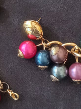 Load image into Gallery viewer, Vintage Multicolored Plastic Bead Bracelet and 3&quot; Dangling Pierced Earring Set