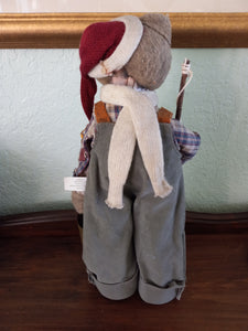 Vintage Stuffed Fishing Bear with Fish