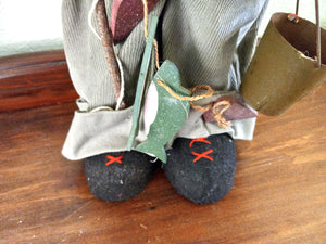 Vintage Stuffed Fishing Bear with Fish