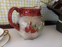 Load image into Gallery viewer, Winter Scene Pitcher with Embossed Log Cabin and Pine Trees