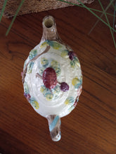 Load image into Gallery viewer, Vintage Haldon Group Blackberries and Vines Teapot, Ceramic Cottage Basket Weave Teapot