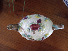 Load image into Gallery viewer, Vintage Haldon Group Blackberries and Vines Teapot, Ceramic Cottage Basket Weave Teapot