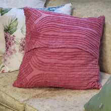 Load image into Gallery viewer, Handmade Large Vintage Pink Chenille Pillow