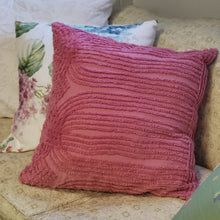 Load image into Gallery viewer, Handmade Large Vintage Pink Chenille Pillow