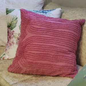 Handmade Large Vintage Pink Chenille Pillow