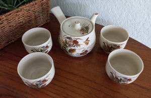 Japanese Metallic Gold Side Pour Teapot Set with 4 Cups