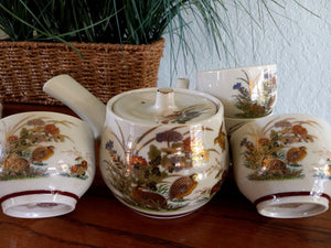 Japanese Metallic Gold Side Pour Teapot Set with 4 Cups