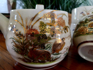 Japanese Metallic Gold Side Pour Teapot Set with 4 Cups