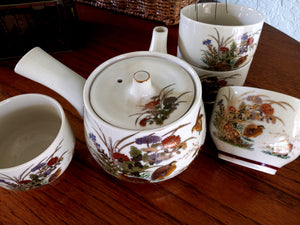Japanese Metallic Gold Side Pour Teapot Set with 4 Cups