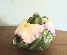 Load image into Gallery viewer, World Bazaar Hand Painted Iris Shaped Teapot