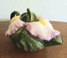 Load image into Gallery viewer, World Bazaar Hand Painted Iris Shaped Teapot