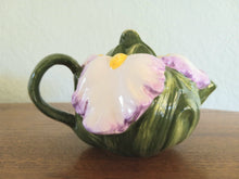 Load image into Gallery viewer, World Bazaar Hand Painted Iris Shaped Teapot