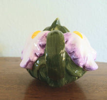 Load image into Gallery viewer, World Bazaar Hand Painted Iris Shaped Teapot