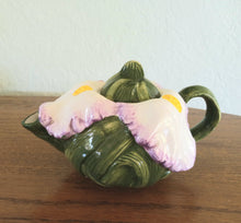 Load image into Gallery viewer, World Bazaar Hand Painted Iris Shaped Teapot