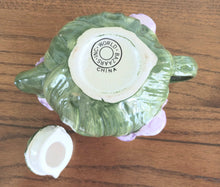 Load image into Gallery viewer, World Bazaar Hand Painted Iris Shaped Teapot