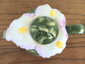 World Bazaar Hand Painted Iris Shaped Teapot