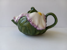 Load image into Gallery viewer, World Bazaar Hand Painted Iris Shaped Teapot