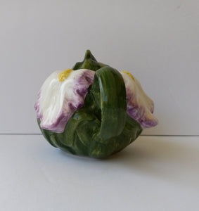 World Bazaar Hand Painted Iris Shaped Teapot