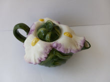 Load image into Gallery viewer, World Bazaar Hand Painted Iris Shaped Teapot