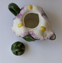 Load image into Gallery viewer, World Bazaar Hand Painted Iris Shaped Teapot