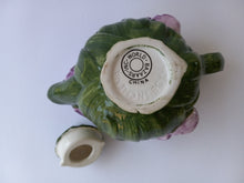 Load image into Gallery viewer, World Bazaar Hand Painted Iris Shaped Teapot