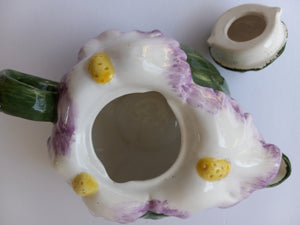 World Bazaar Hand Painted Iris Shaped Teapot
