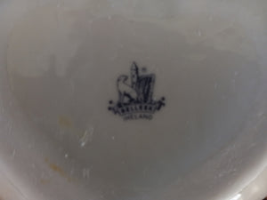 Belleek Ireland Ceramic Trinket Dish with Hand Painted Pansies