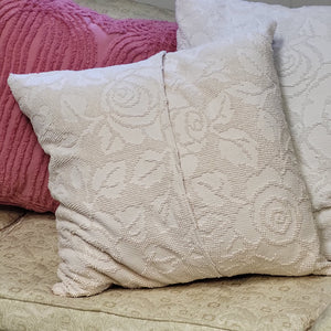 Handmade Hydrangea and Chenille Pillow