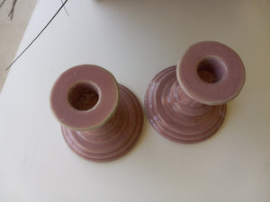 Pair of Ceramic Pink Candle holders