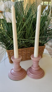 Pair of Ceramic Pink Candle holders