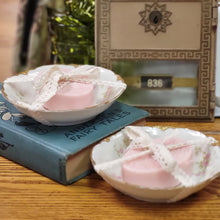 Load image into Gallery viewer, Vintage Warwick China Soap Dish with Handmade Goats Milk Soap