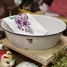Load image into Gallery viewer, Enamelware black and white oval tub 1950&#39;s