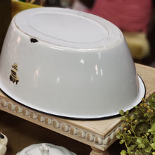 Load image into Gallery viewer, Enamelware black and white oval tub 1950&#39;s