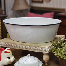 Load image into Gallery viewer, Enamelware black and white oval tub 1950&#39;s