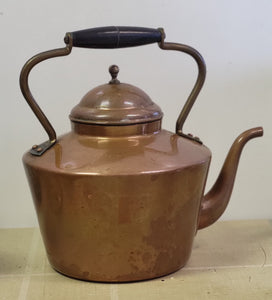 Vintage Portuguese Copper Kettle Teapot Wood Handle