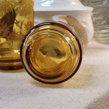 Load image into Gallery viewer, Vintage Libbey Floral Amber Juice Glasses Set of 2