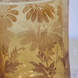 Vintage Libbey Floral Amber Juice Glasses Set of 2